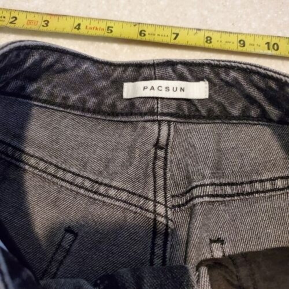 PacSun High Rise Mom Jeans Women's Size 26 Crop Charcoal Wash Cotton Denim Gray - Picture 9 of 9